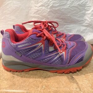 Merrell 4Y Adult 6 Hiking Shoes Capra Bolt Waterproof Trail Shoes Purple Pink
